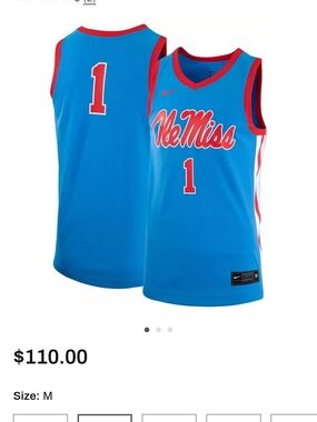 Ole Miss #1 Blue Basketball Jersey by Nike